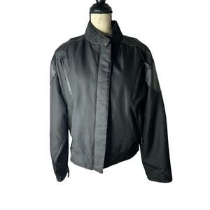 Unik leather/nylon ladies size XLarge black‎ jacket EUC